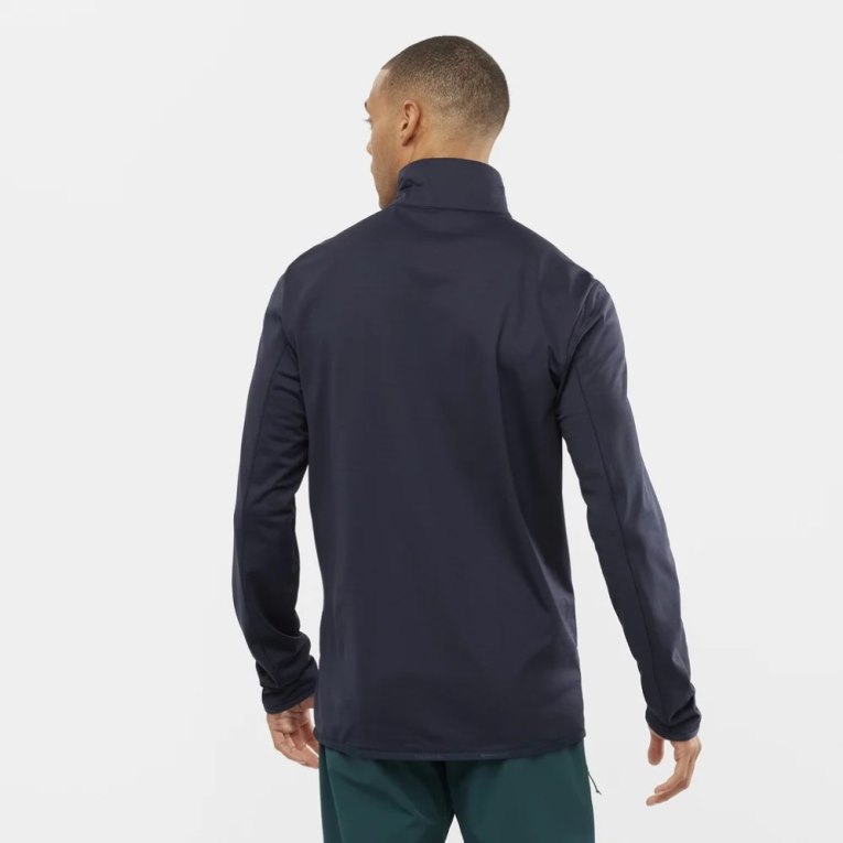 Navy Salomon Essential Lightwarm Full Zip Men's Jackets | PH 39451N